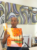 A painting demonstration during a Rooted Star workshop